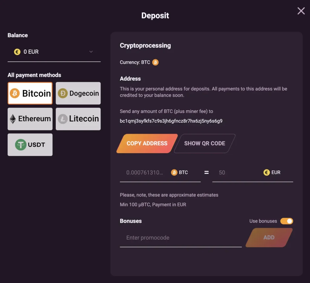Rony Casino Crypto Betaalmethoden